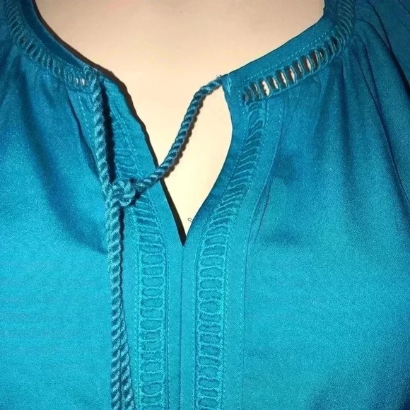 Rebecca Malone Women’s Boho Teal Blouse - Picture 4 of 6
